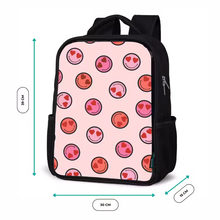 Kids backpack - Black - Smiling heart rain — 8