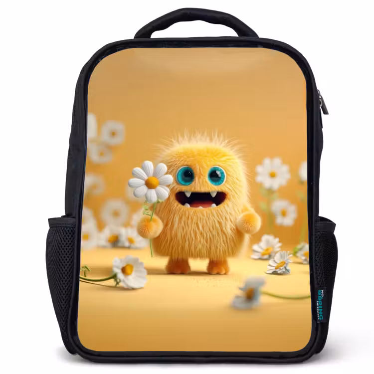 Kids backpack - Black - Sun hug with daisy — 1