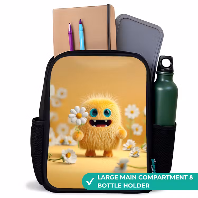 Kids backpack - Black - Sun hug with daisy — 10