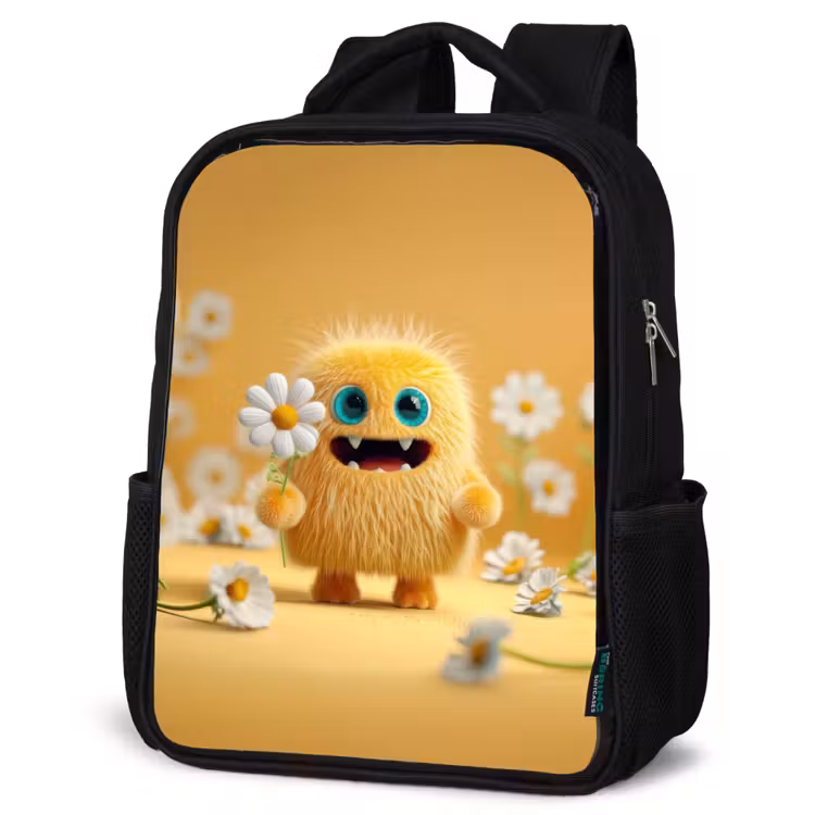 Kids backpack - Black - Sun hug with daisy — 6