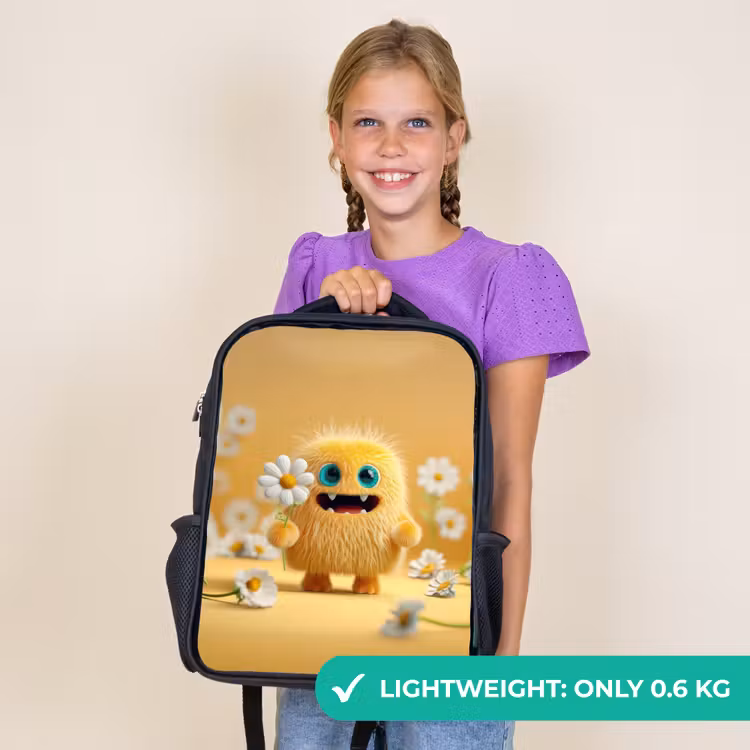 Kids backpack - Black - Sun hug with daisy — 9