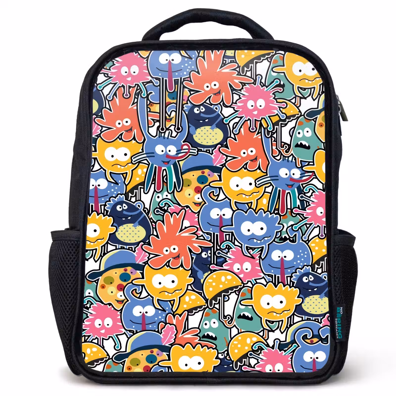 Kids backpack - Black - Beasts with Big Eyes — 1