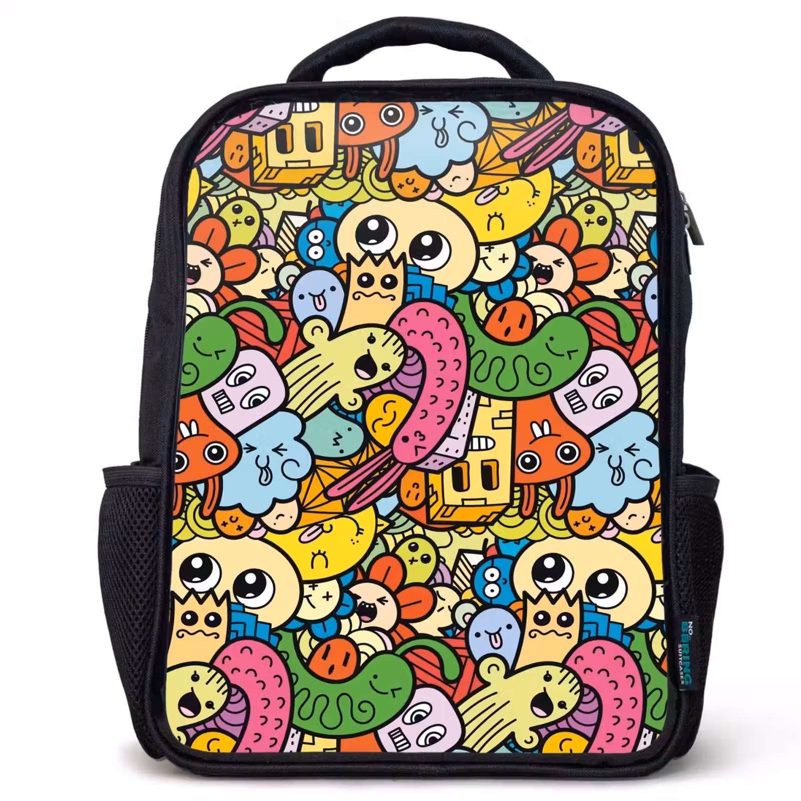 Kids backpack - Black - Cute Beasts in Town — 1