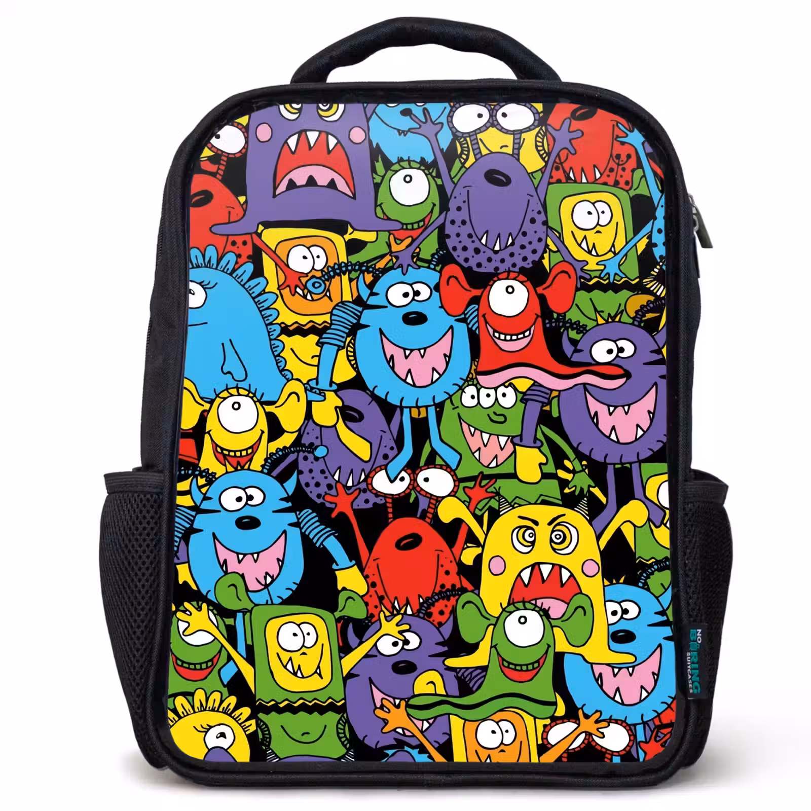 Kids backpack - Black - Monsters with Bright Colors — 1