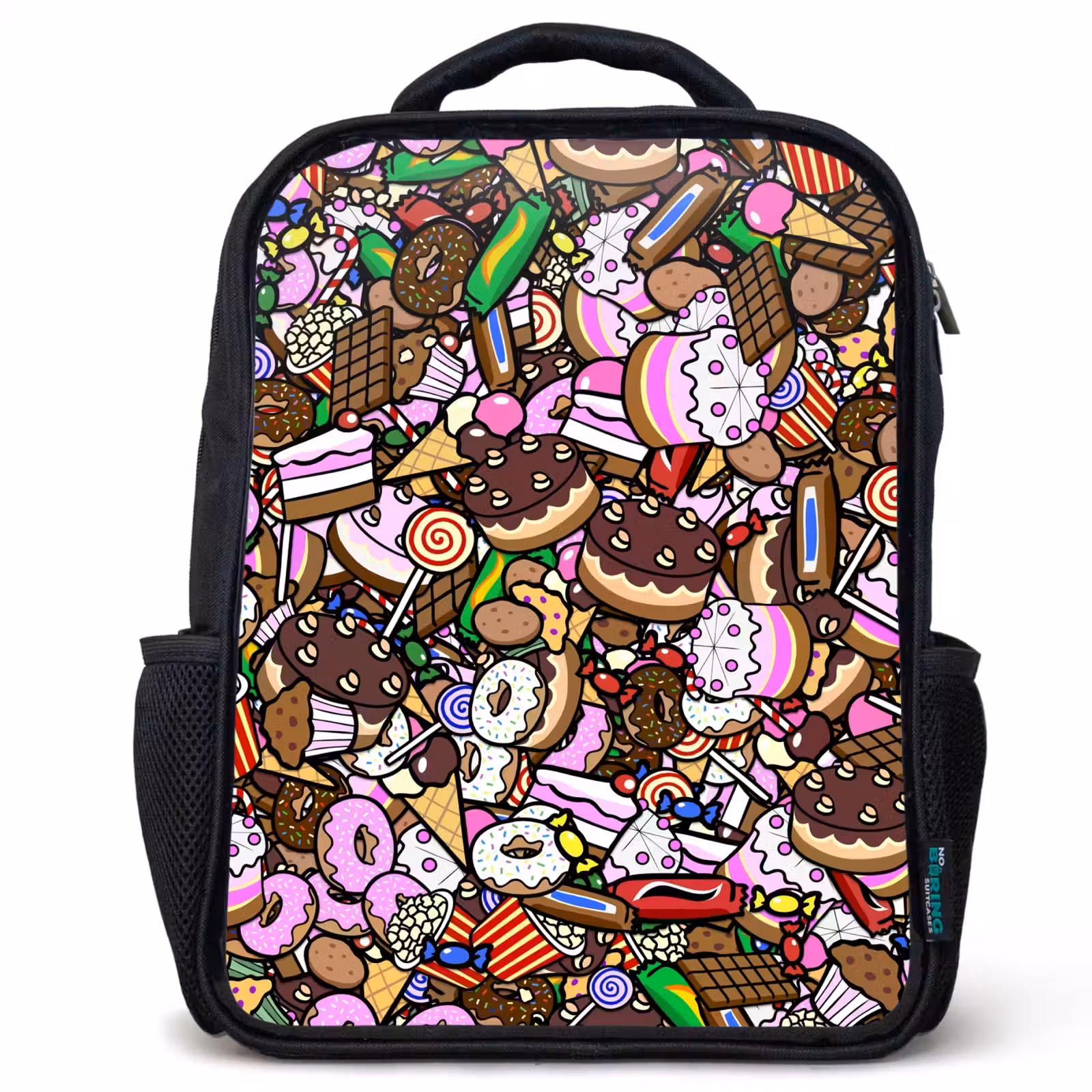 Kids backpack - Black - Sweet Candy World — 1