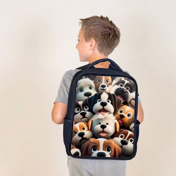Kids backpack - Black - Barking Bunnies — 2