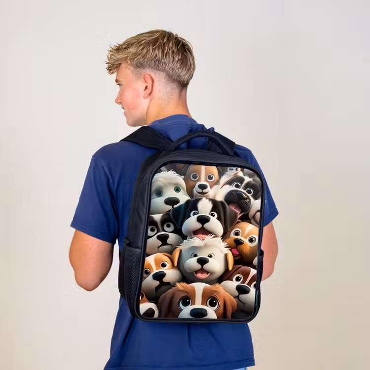 Kids backpack - Black - Barking Bunnies — 5