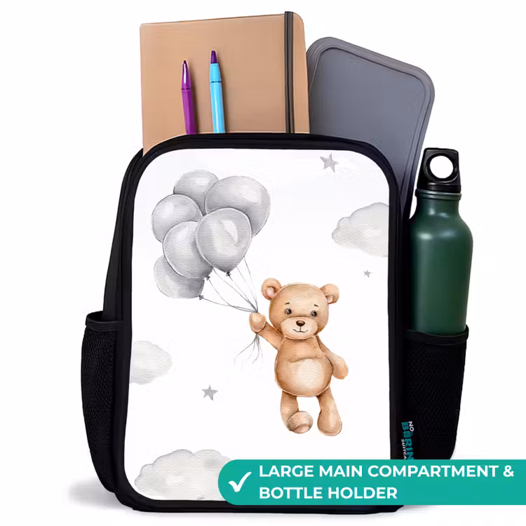 Kids backpack - Black - Bear - Balloon - Stars - Children — 10