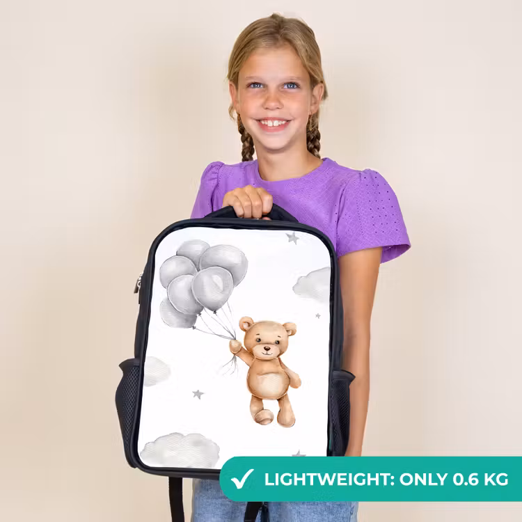 Kids backpack - Black - Bear - Balloon - Stars - Children — 9