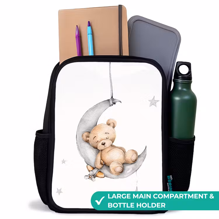 Kids backpack - Black - Bear - Moon - Stars - Children — 10