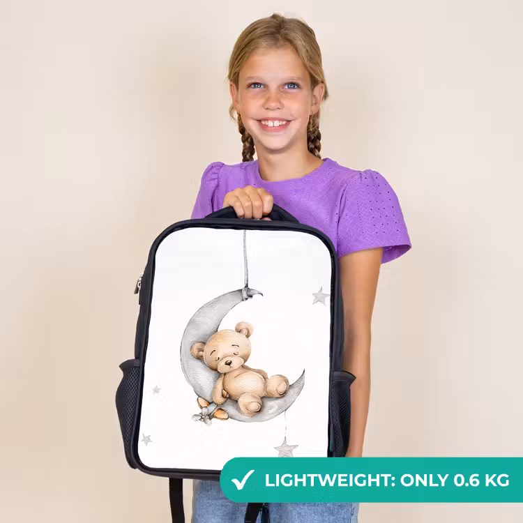 Kids backpack - Black - Bear - Moon - Stars - Children — 9