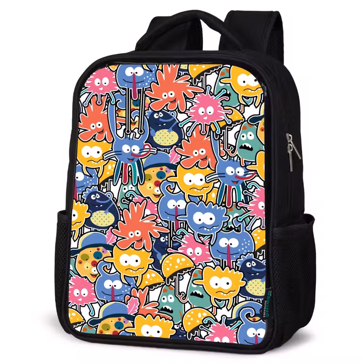 Kids backpack - Black - Beasts with Big Eyes — 6