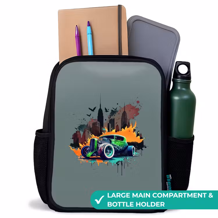 Kids backpack - Black - Car in ghost town — 10