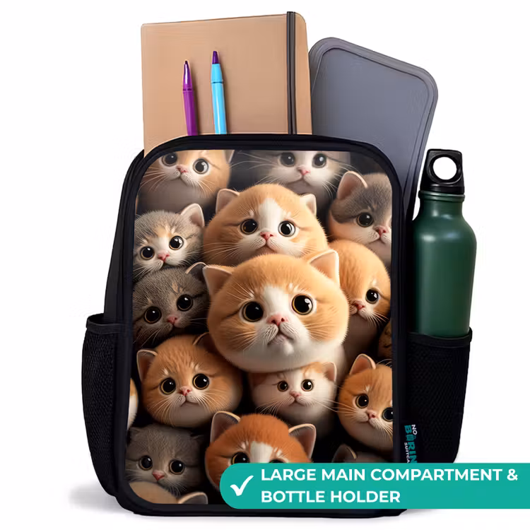 Kids backpack - Black - Cuddle Cats — 10