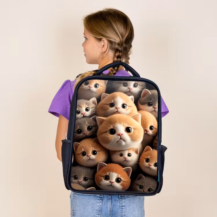 Kids backpack - Black - Cuddle Cats — 4