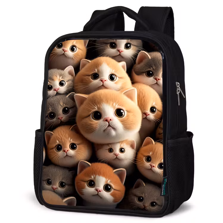 Kids backpack - Black - Cuddle Cats — 6