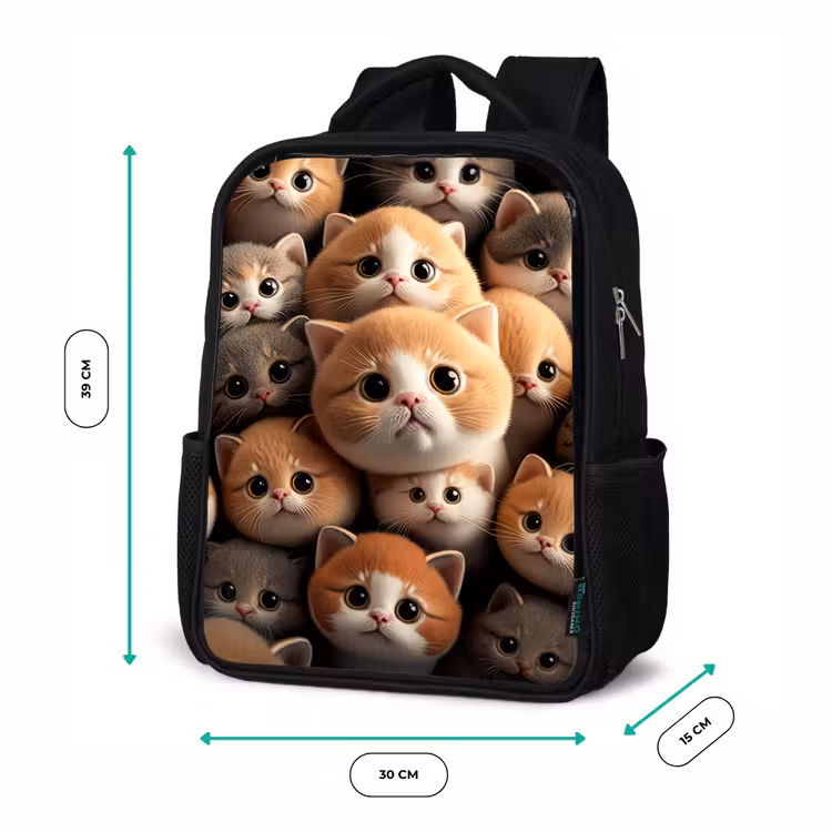 Kids backpack - Black - Cuddle Cats — 8