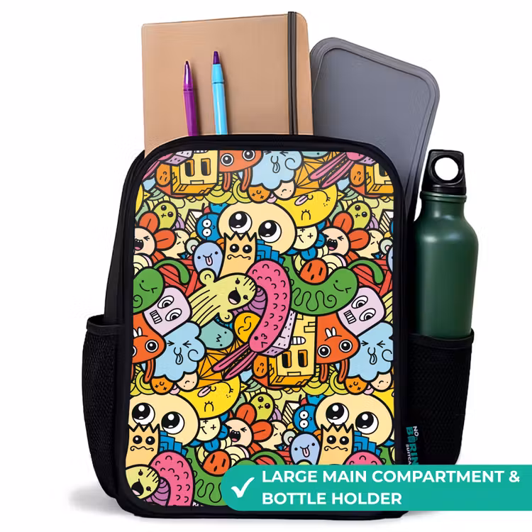 Kids backpack - Black - Cute Beasts in Town — 10