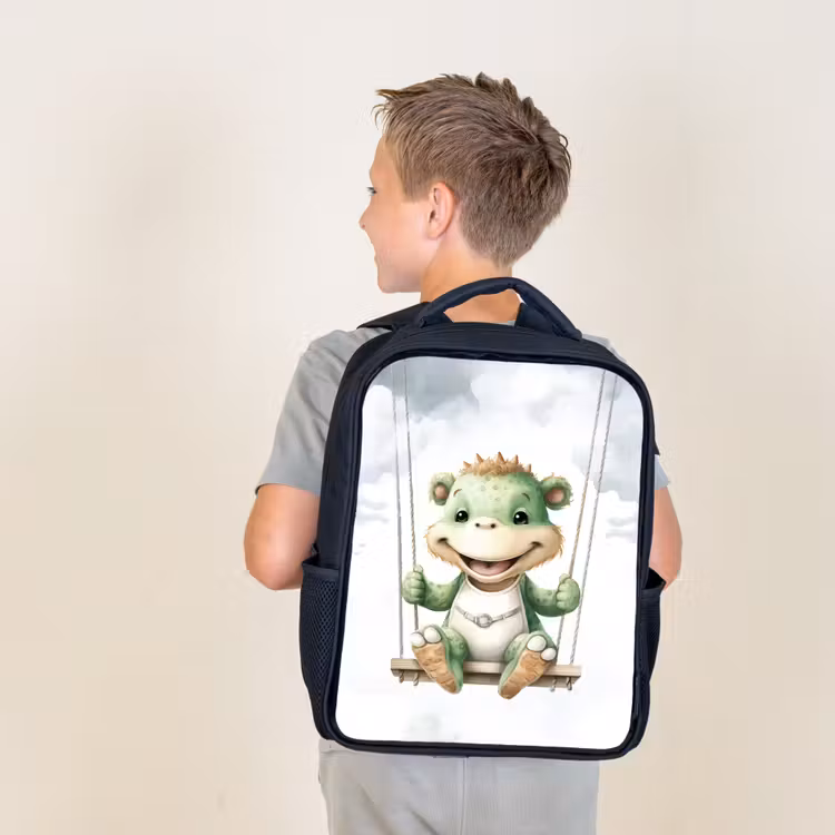 Kids backpack - Black - Dragon - Baby animal - Children — 2