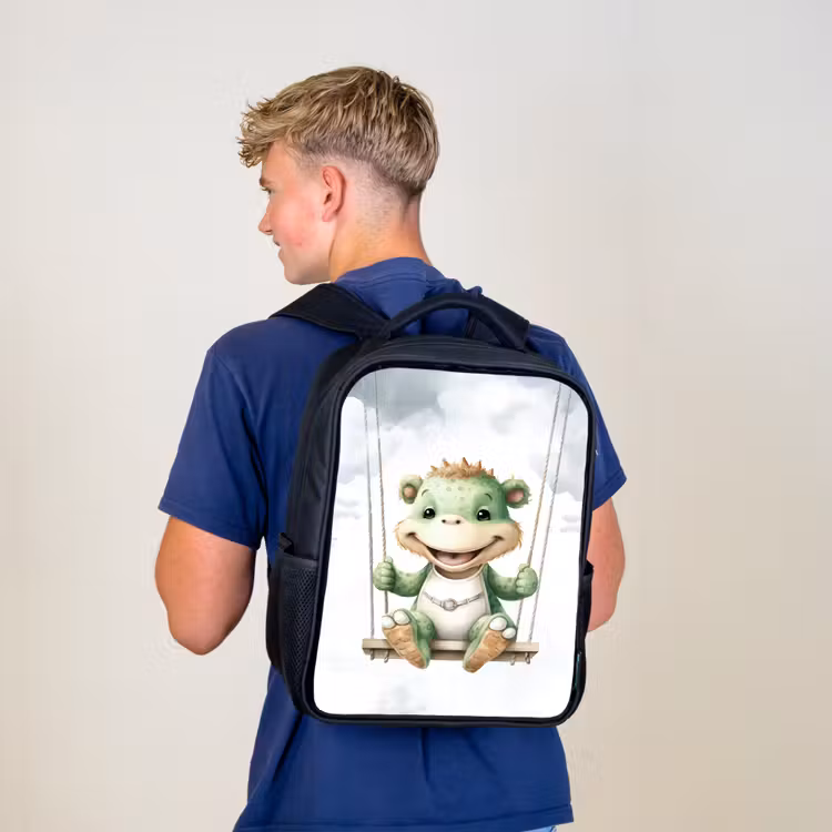 Kids backpack - Black - Dragon - Baby animal - Children — 5