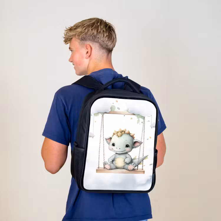 Kids backpack - Black - Dragon - Baby animal - Children — 5