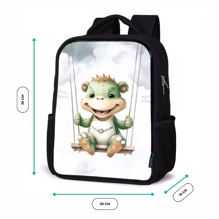 Kids backpack - Black - Dragon - Baby animal - Children — 8
