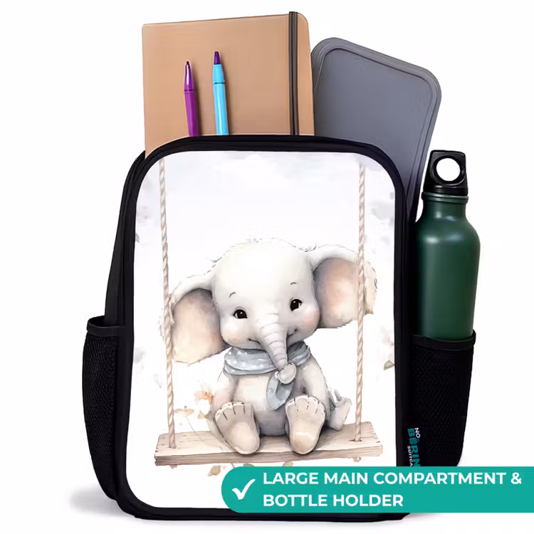 Kids backpack - Black - Elephant - Animal - Children — 10