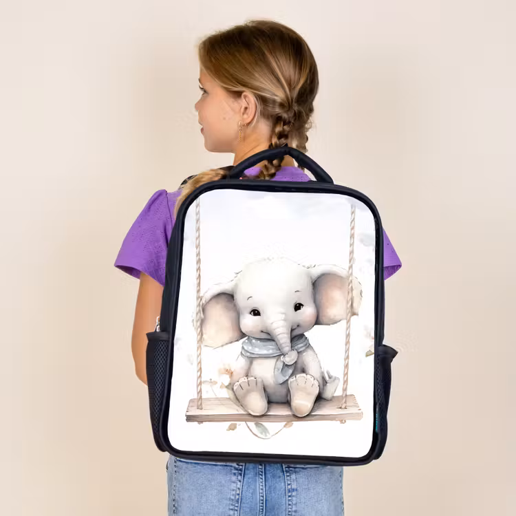 Kids backpack - Black - Elephant - Animal - Children — 4