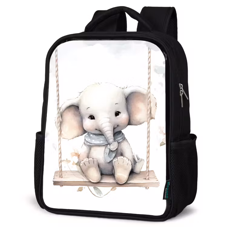 Kids backpack - Black - Elephant - Animal - Children — 6