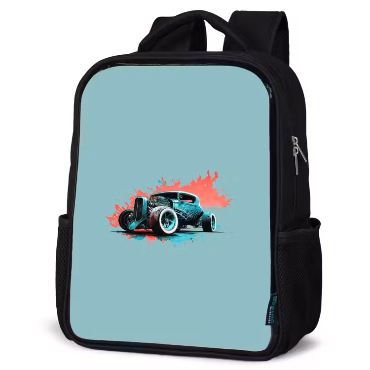 Kids backpack - Black - Hotrod turquoise — 6