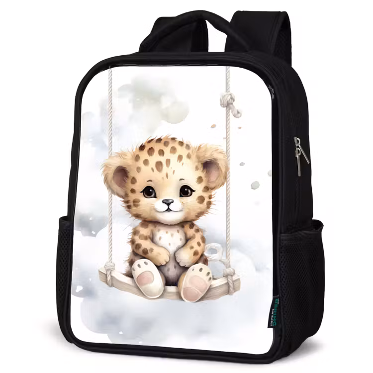 Kids backpack - Black - Leopard - Animal - Children — 6