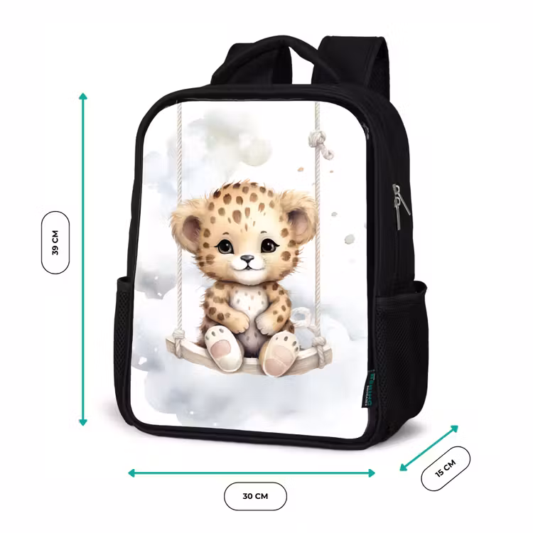 Kids backpack - Black - Leopard - Animal - Children — 8