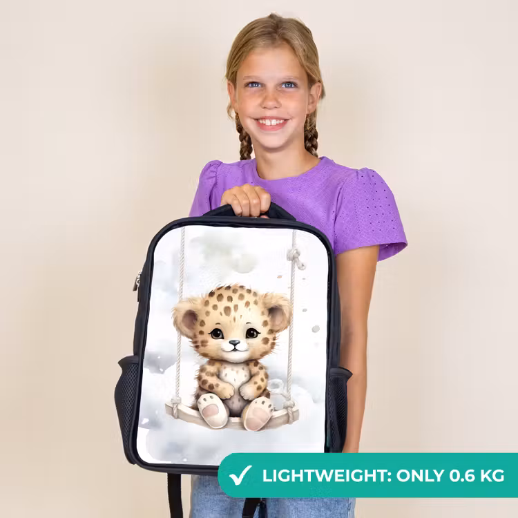 Kids backpack - Black - Leopard - Animal - Children — 9