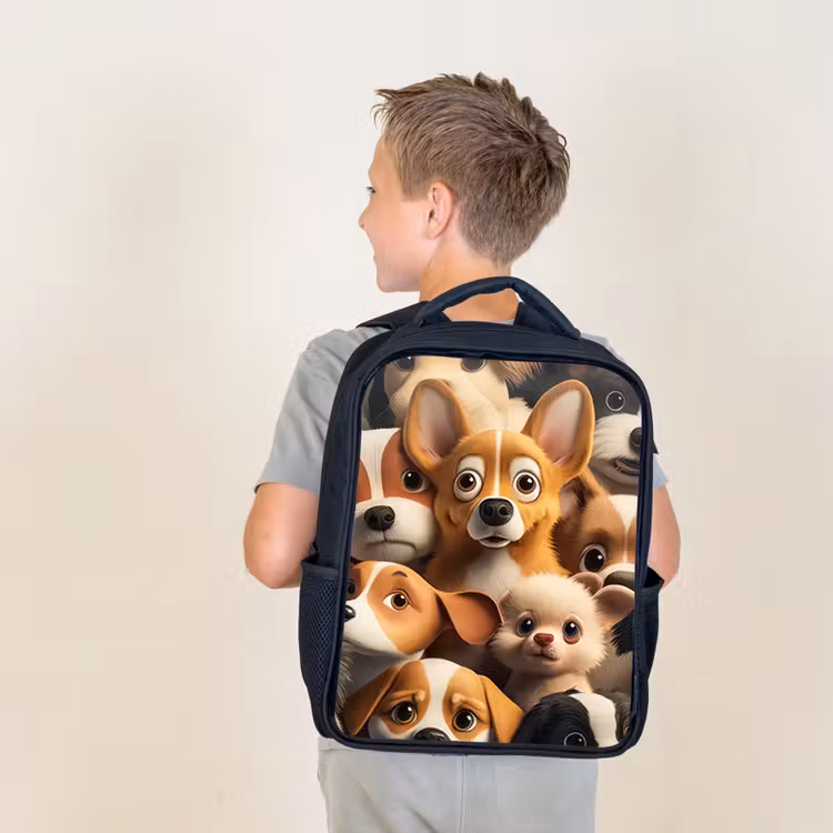 Kids backpack - Black - Merry Dogs — 2