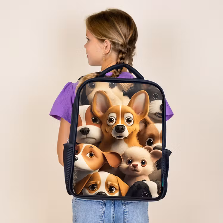 Kids backpack - Black - Merry Dogs — 4