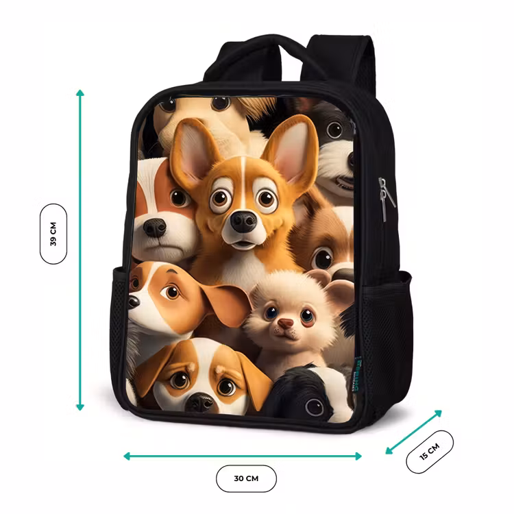 Kids backpack - Black - Merry Dogs — 8