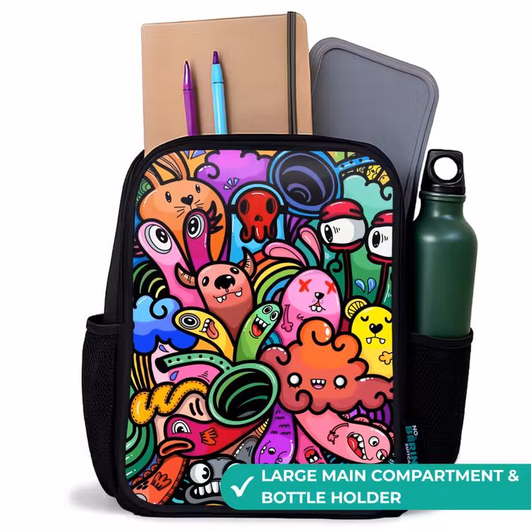 Kids backpack - Black - Merry Monster Chaos — 10