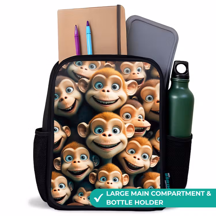 Kids backpack - Black - Monkey Strokes — 10