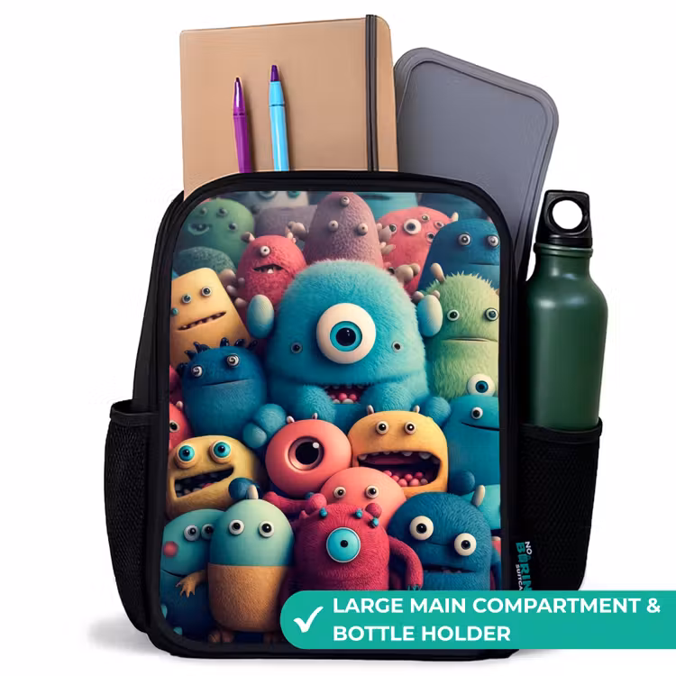 Kids backpack - Black - Monster Crowd — 10