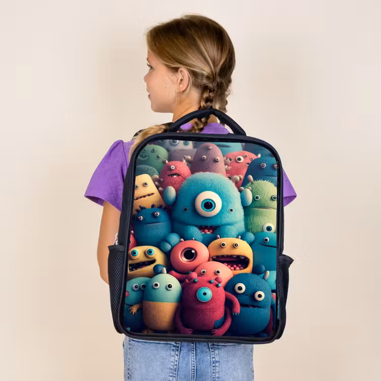 Kids backpack - Black - Monster Crowd — 4