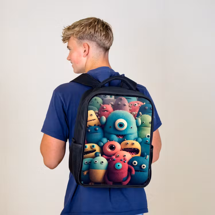 Kids backpack - Black - Monster Crowd — 5