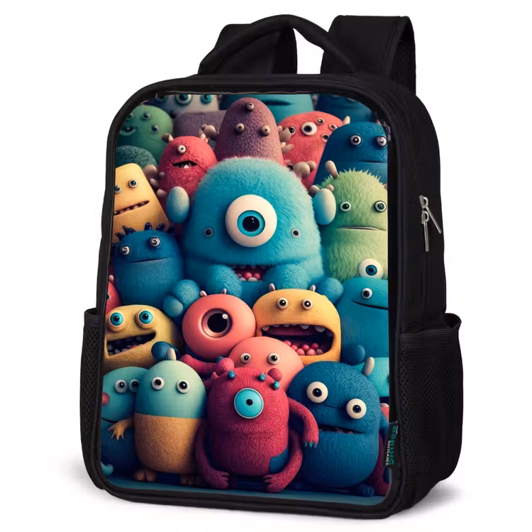 Kids backpack - Black - Monster Crowd — 6