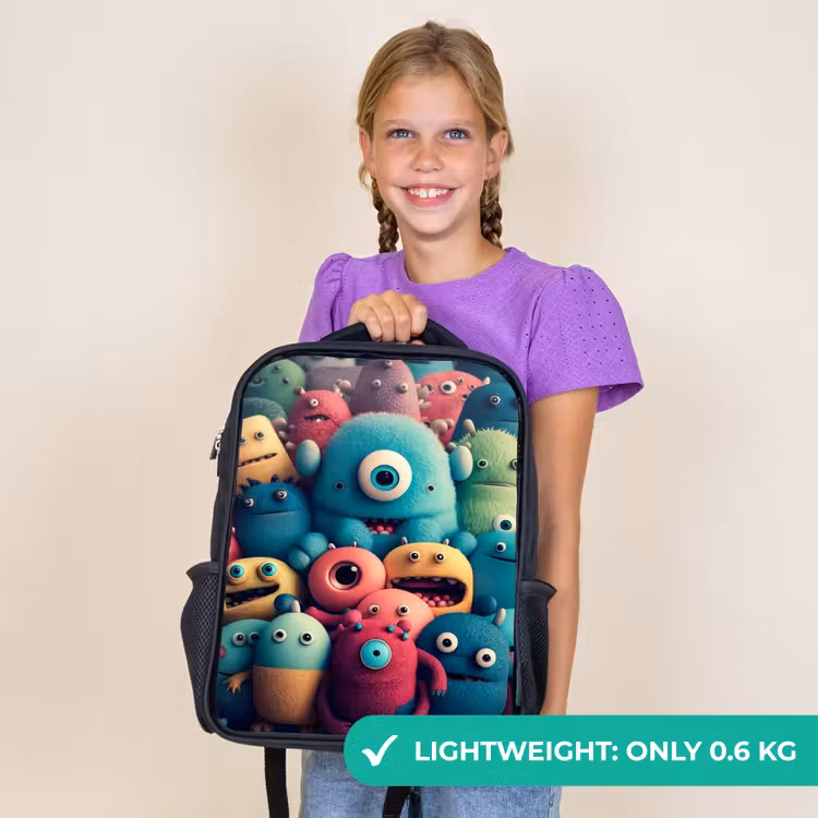 Kids backpack - Black - Monster Crowd — 9