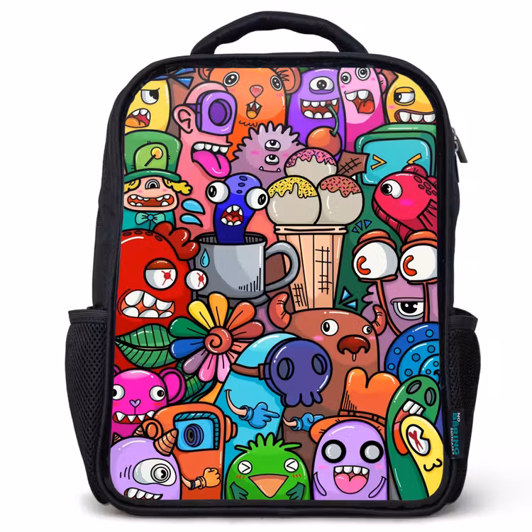 Kids backpack - Black - Monster Friends Fest — 1