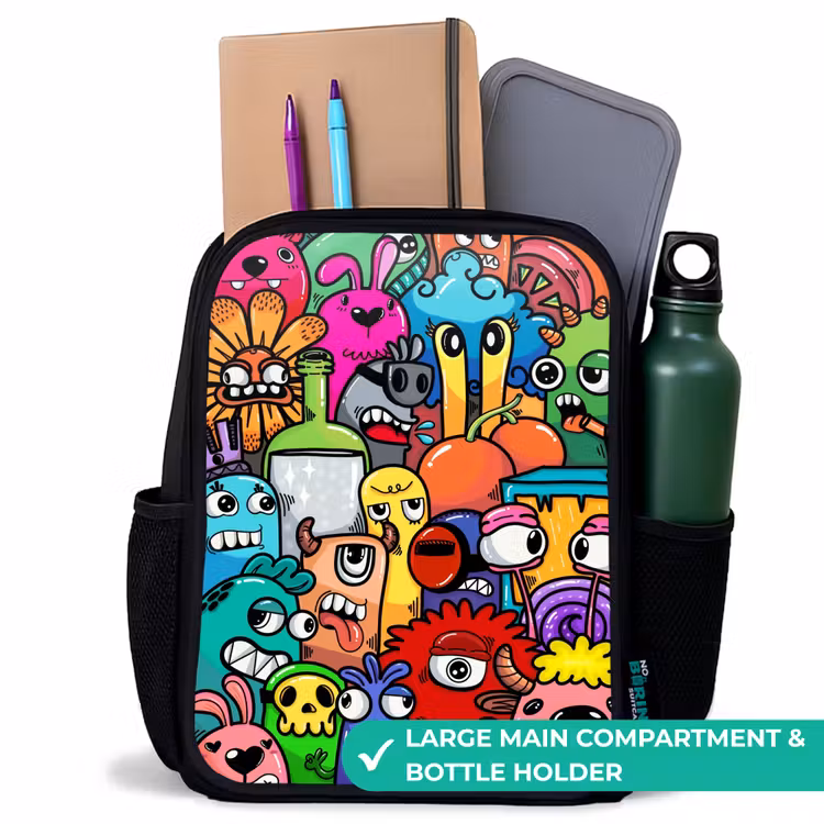 Kids backpack - Black - Monster with 1 Eye — 10
