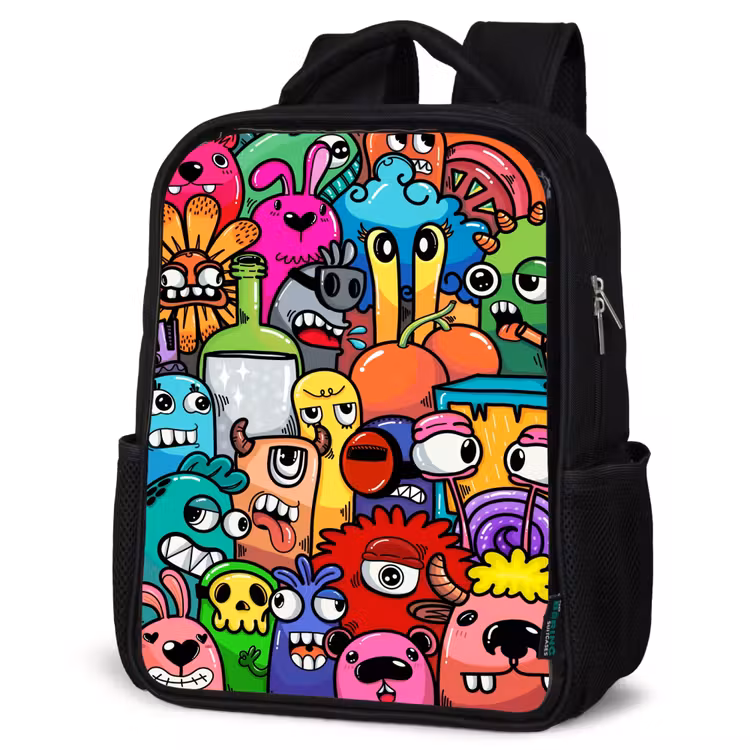 Kids backpack - Black - Monster with 1 Eye — 6