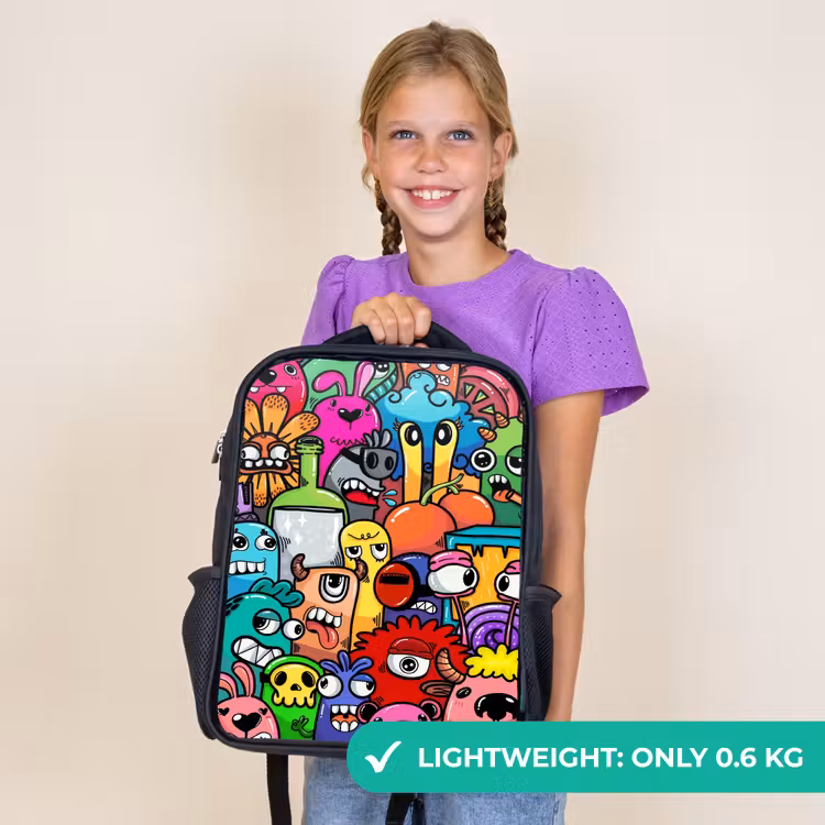 Kids backpack - Black - Monster with 1 Eye — 9