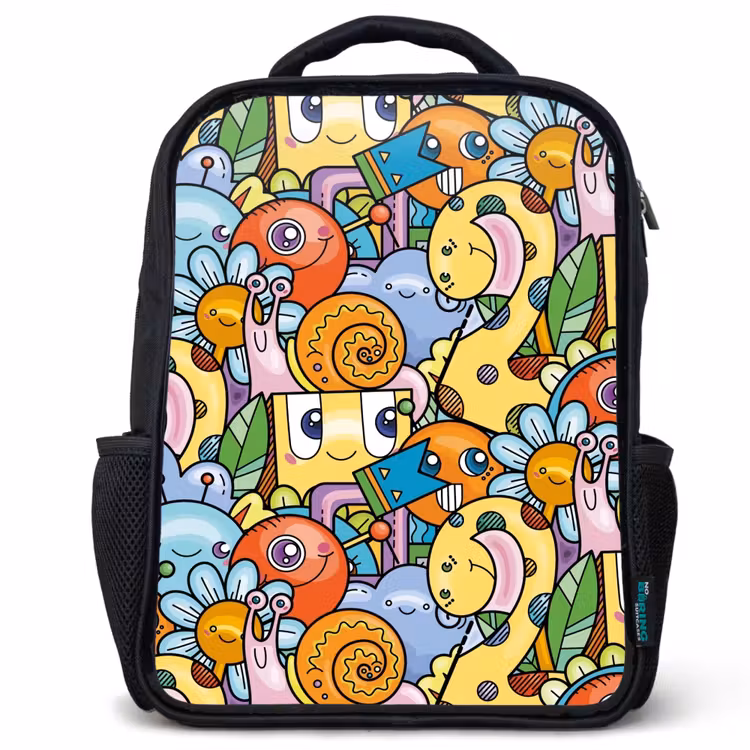 Kids backpack - Black - Monster with Dots — 1