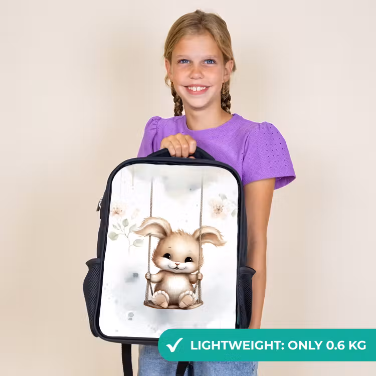 Kids backpack - Black - Rabbit - Baby animal - Children — 9