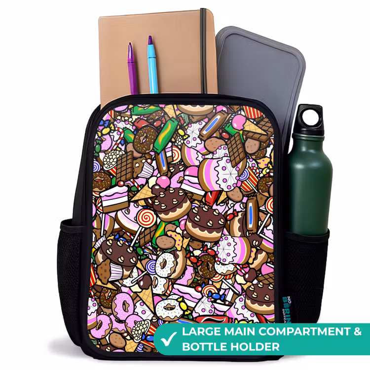 Kids backpack - Black - Sweet Candy World — 10